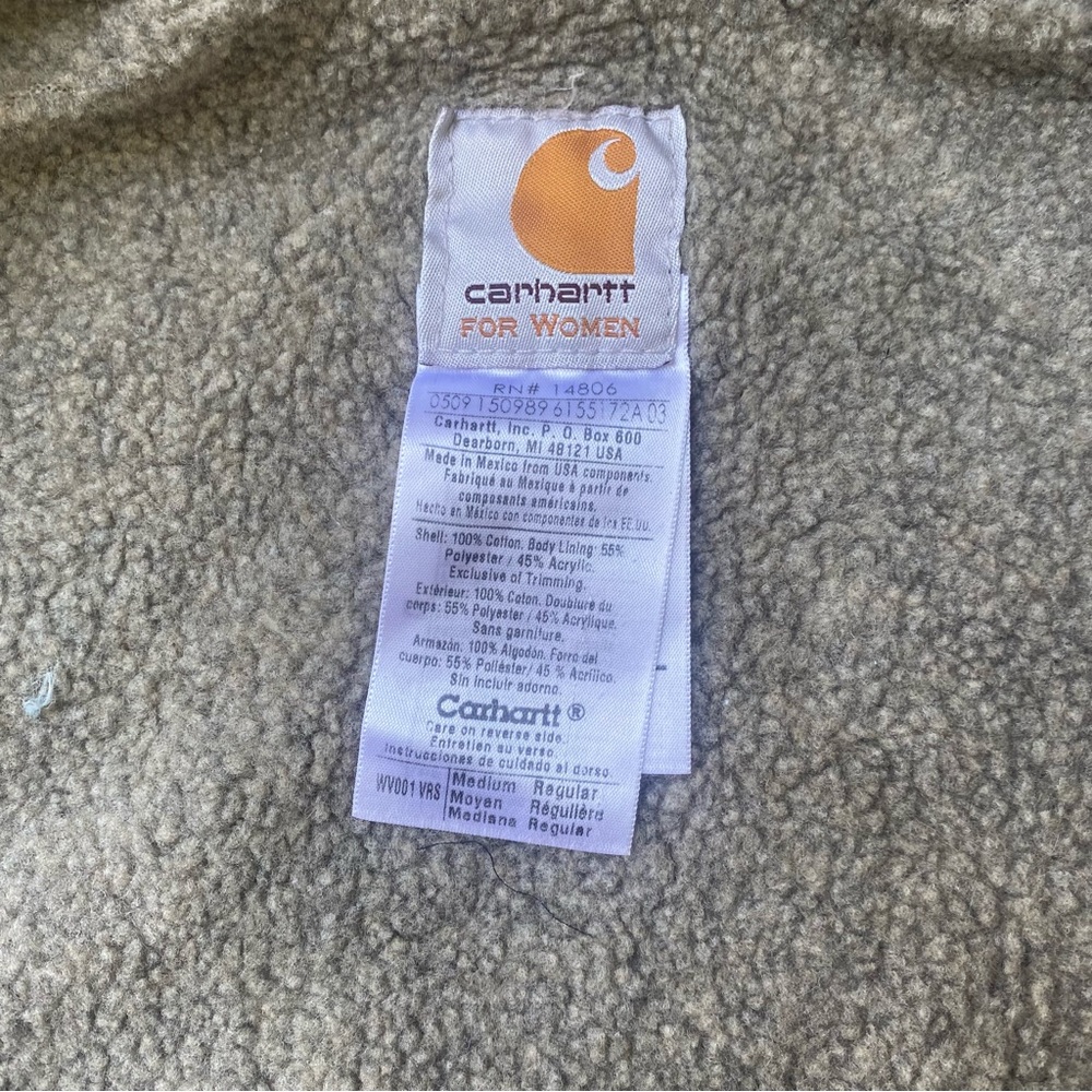 Carhartt Women’s Sherpa Lined Vest Vintage Rose Size Medium WV001 VRS RARE, EUC - Picture 9 of 12